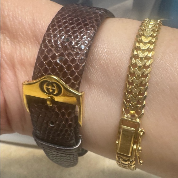 Gucci Ladies Gold Dial Sherry Line 18K Electro plated Vintage Swiss Made 17cm - Picture 8 of 17